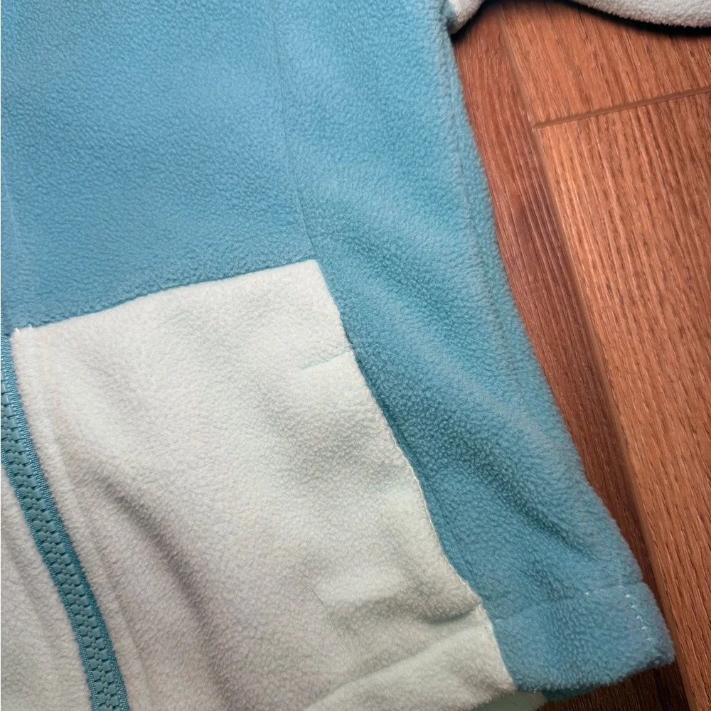 Columbia Fast Trek II Fleece Hoodie 2T Teal Blue Colorblock Full Zip Jacket Kids